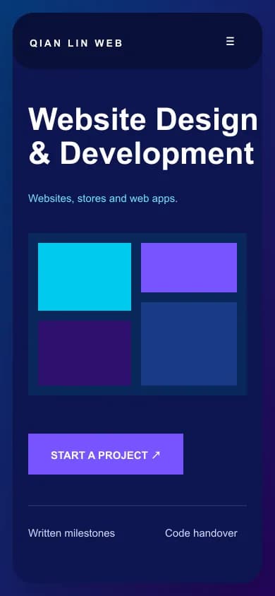 Mobile Ansicht der offiziellen Qian Lin Web-Website, originale responsive Referenz